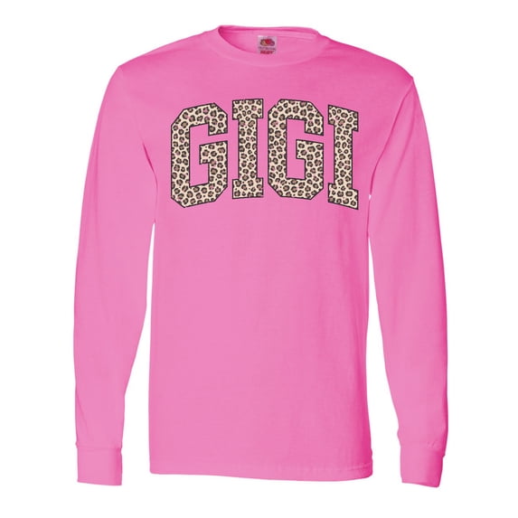 Inktastic Leopard Print Gigi Long Sleeve T-Shirt