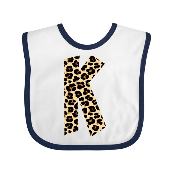 Inktastic Leopard Print Letter K Boys or Girls Baby Bib