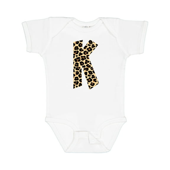 Inktastic Leopard Print Letter K Boys or Girls Baby Bodysuit