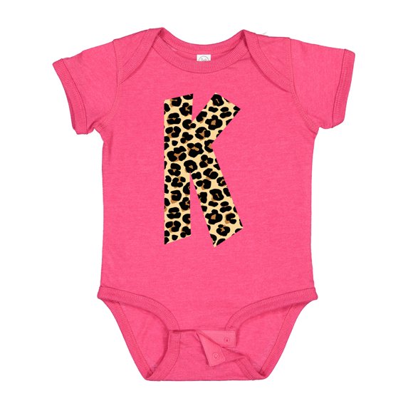 Inktastic Leopard Print Letter K Boys or Girls Baby Bodysuit