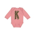 thumbnail image 1 of Inktastic Leopard Print Letter K Boys or Girls Long Sleeve Baby Bodysuit, 1 of 5