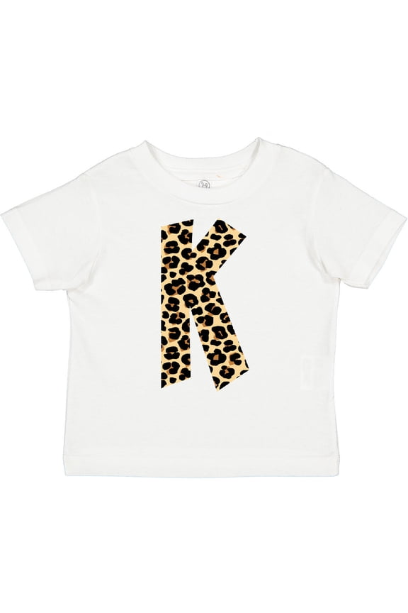 Leopard Print Letter K Boys or Girls Toddler T-Shirt