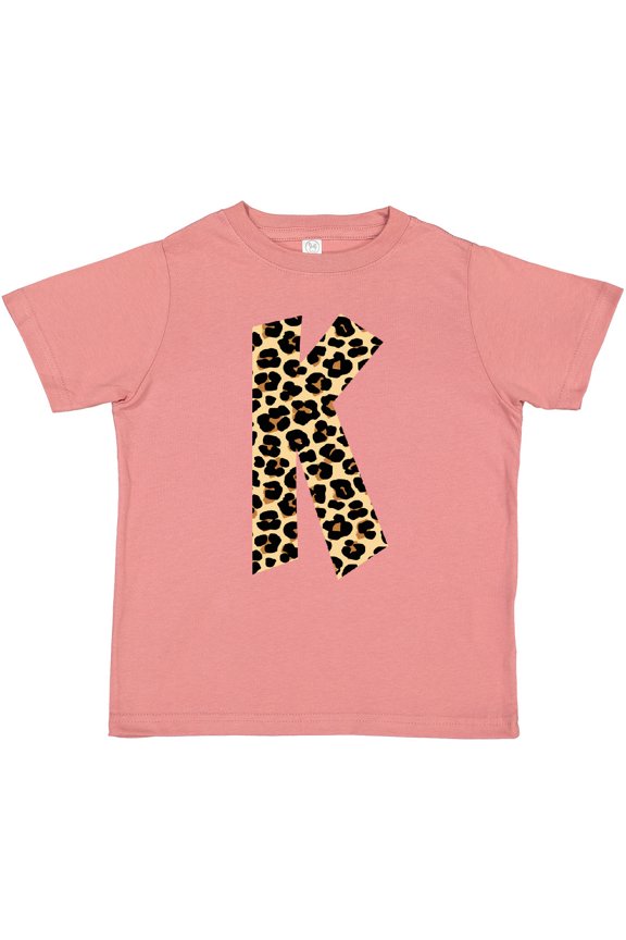 Leopard Print Letter K Boys or Girls Toddler T-Shirt