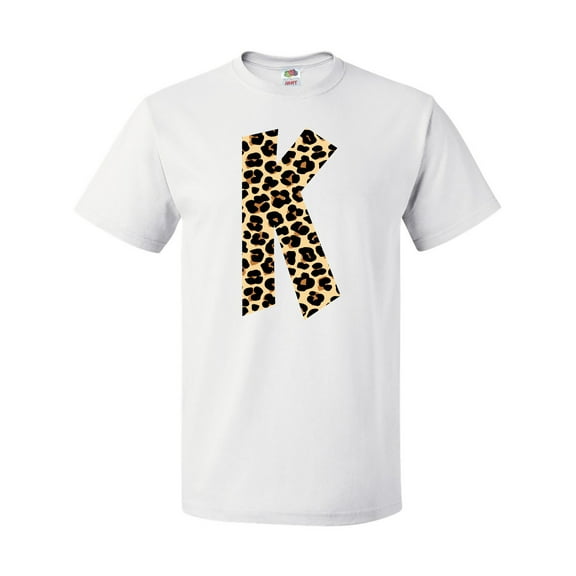 Inktastic Leopard Print Letter K T-Shirt