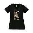 thumbnail image 1 of Inktastic Leopard Print Letter K Women's Plus Size V-Neck T-Shirt, 1 of 5