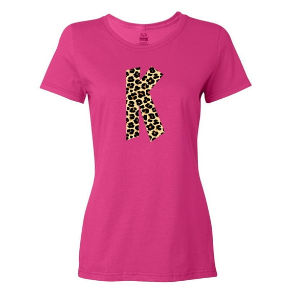 Inktastic Leopard Print Letter K Women's T-Shirt
