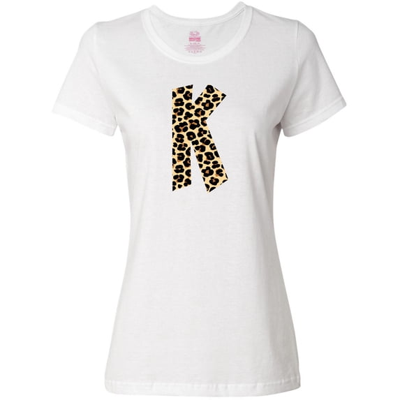 Inktastic Leopard Print Letter K Women's T-Shirt