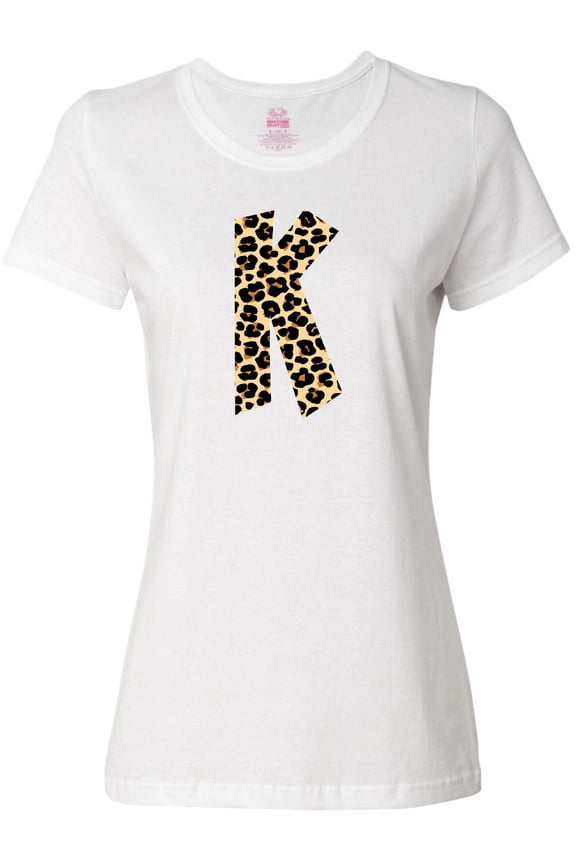 Leopard Print Letter K Women's T-Shirt