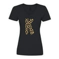 thumbnail image 1 of Inktastic Leopard Print Letter K Women's V-Neck T-Shirt, 1 of 5