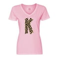 thumbnail image 1 of Inktastic Leopard Print Letter K Women's V-Neck T-Shirt, 1 of 5
