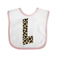 thumbnail image 1 of Inktastic Leopard Print Letter L Boys or Girls Baby Bib, 1 of 4