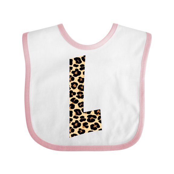 Inktastic Leopard Print Letter L Boys or Girls Baby Bib