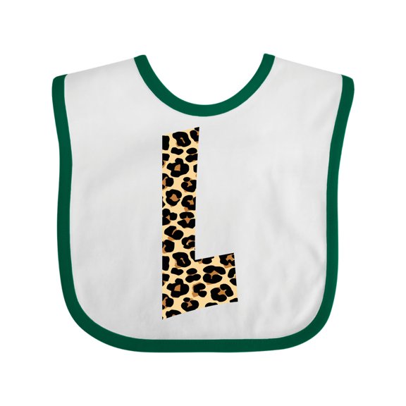 Inktastic Leopard Print Letter L Boys or Girls Baby Bib