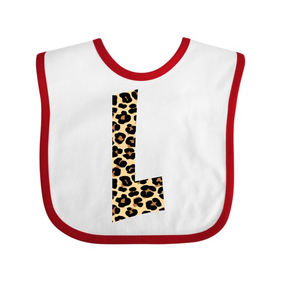 Inktastic Leopard Print Letter L Boys or Girls Baby Bib