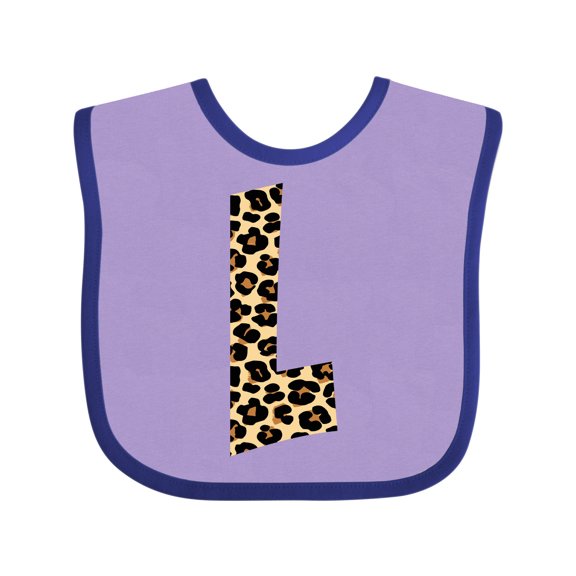 Inktastic Leopard Print Letter L Boys or Girls Baby Bib