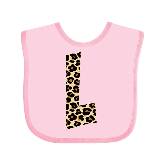 Inktastic Leopard Print Letter L Boys or Girls Baby Bib