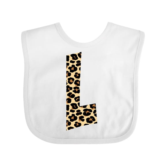 Inktastic Leopard Print Letter L Boys or Girls Baby Bib