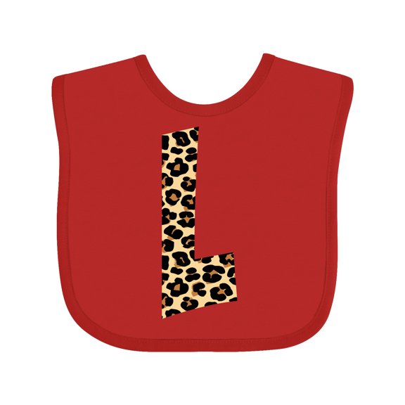 Inktastic Leopard Print Letter L Boys or Girls Baby Bib