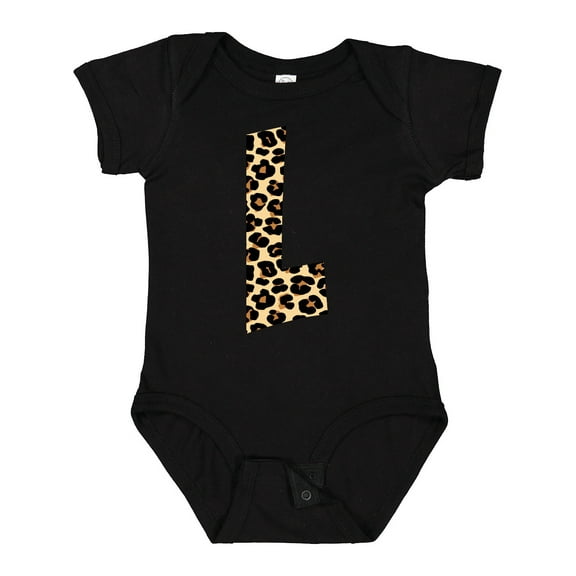 Inktastic Leopard Print Letter L Boys or Girls Baby Bodysuit