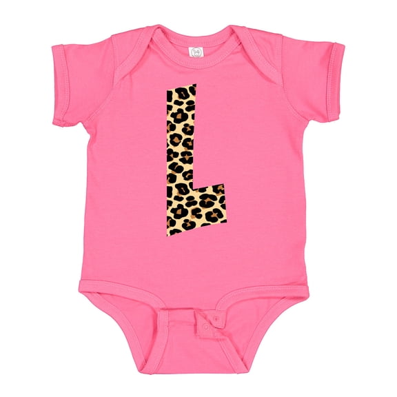 Inktastic Leopard Print Letter L Boys or Girls Baby Bodysuit