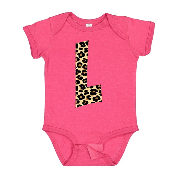 Inktastic Leopard Print Letter L Boys or Girls Baby Bodysuit