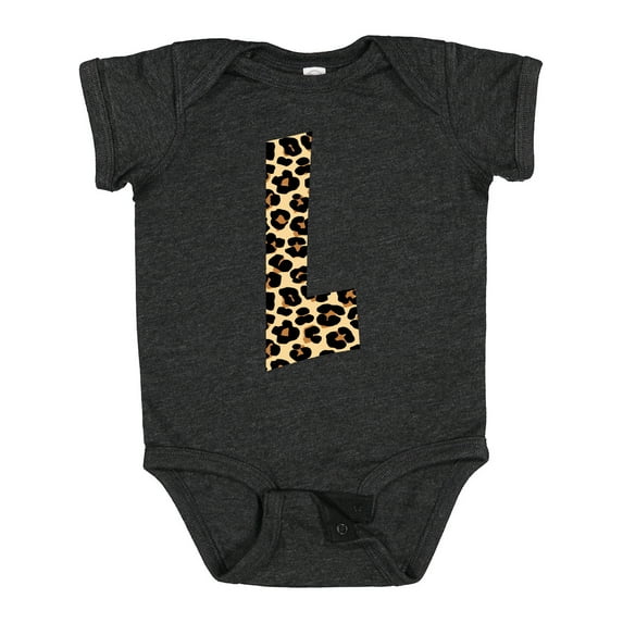 Inktastic Leopard Print Letter L Boys or Girls Baby Bodysuit