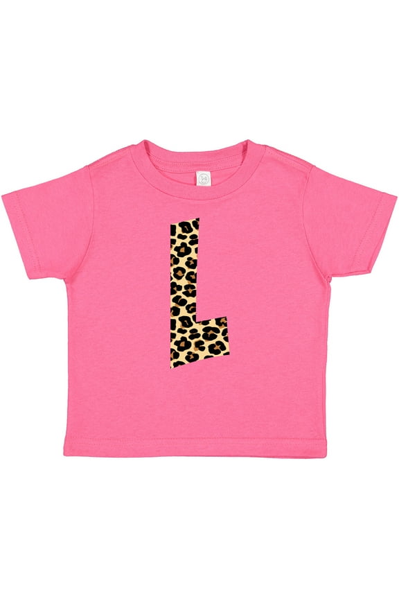 Leopard Print Letter L Boys or Girls Baby T-Shirt
