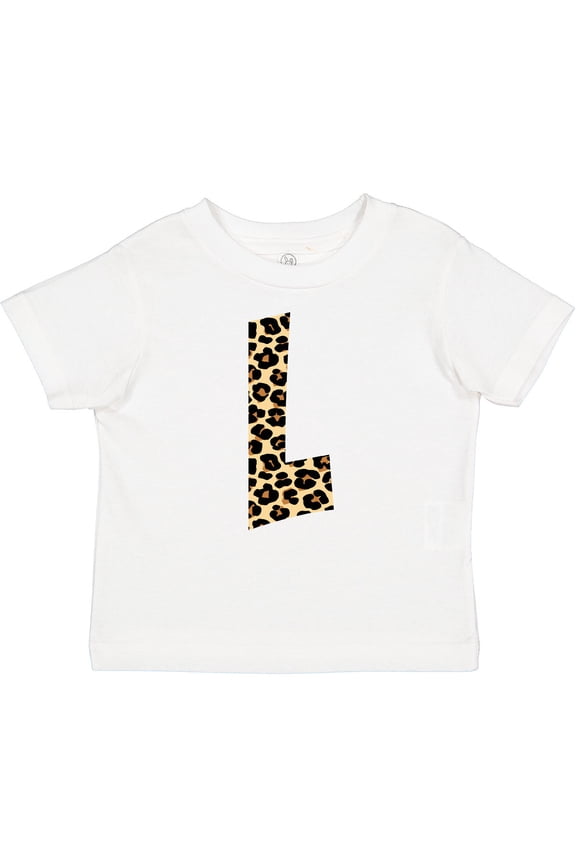 Leopard Print Letter L Boys or Girls Baby T-Shirt