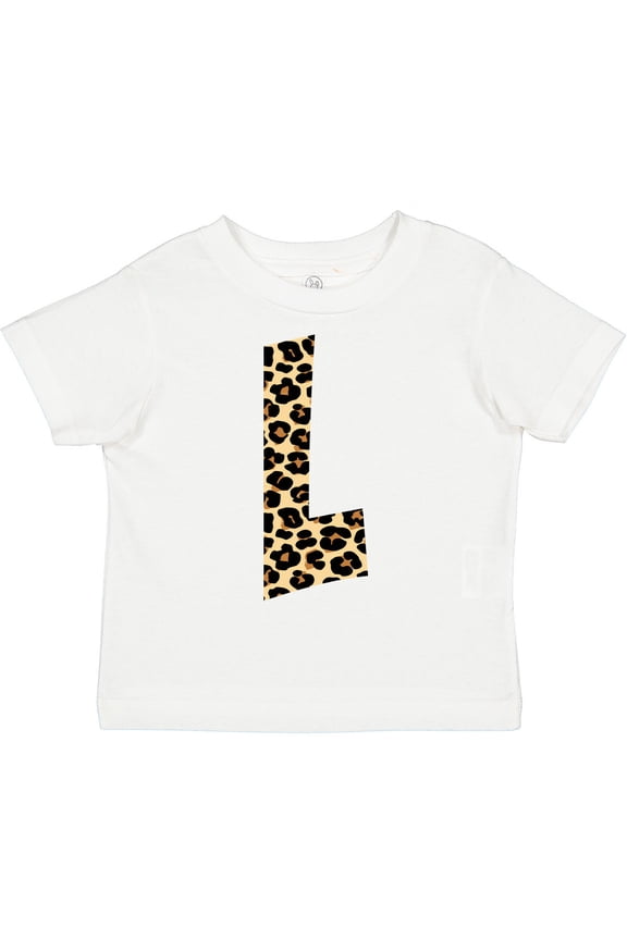 Leopard Print Letter L Boys or Girls Toddler T-Shirt