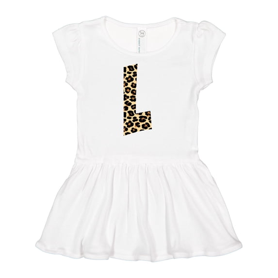Inktastic Leopard Print Letter L Girls Baby Dress