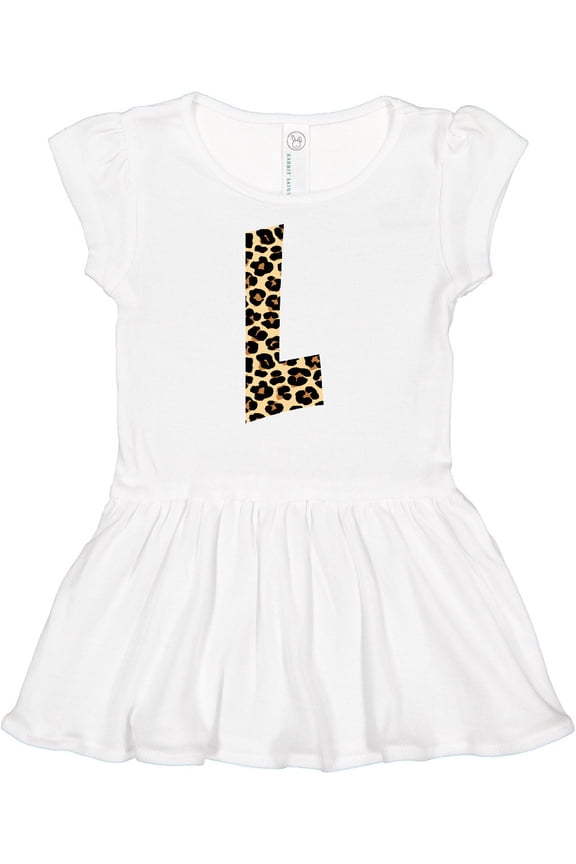 Leopard Print Letter L Girls Baby Dress
