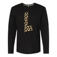 thumbnail image 1 of Inktastic Leopard Print Letter L Long Sleeve T-Shirt, 1 of 5