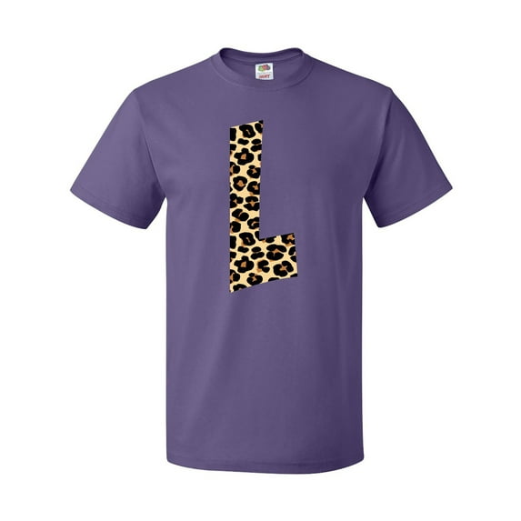 Inktastic Leopard Print Letter L T-Shirt