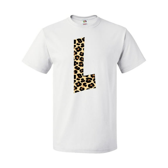 Inktastic Leopard Print Letter L T-Shirt