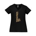 thumbnail image 1 of Inktastic Leopard Print Letter L Women's Plus Size V-Neck T-Shirt, 1 of 5