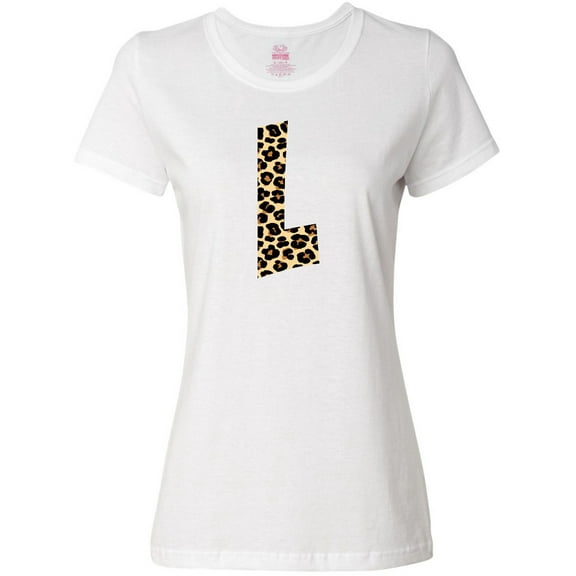 Inktastic Leopard Print Letter L Women's T-Shirt