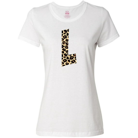 Inktastic Leopard Print Letter L Women's T-Shirt