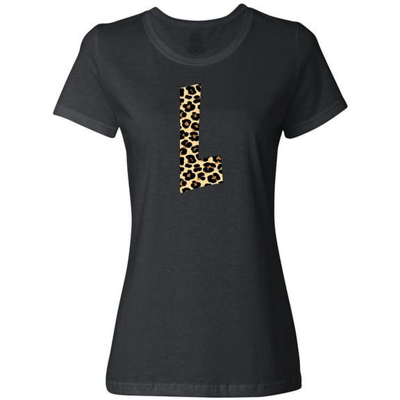 Inktastic Leopard Print Letter L Women's T-Shirt