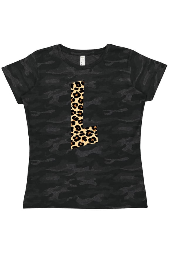 Leopard Print Letter L Women's T-Shirt