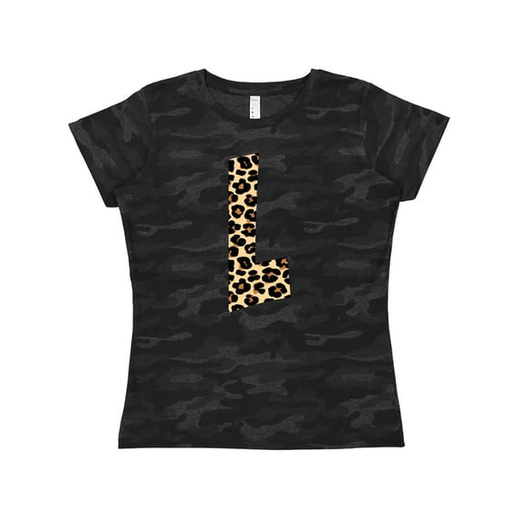 Inktastic Leopard Print Letter L Women's T-Shirt
