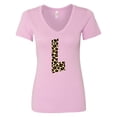 thumbnail image 1 of Inktastic Leopard Print Letter L Women's V-Neck T-Shirt, 1 of 5