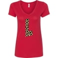 thumbnail image 1 of Inktastic Leopard Print Letter L Women's V-Neck T-Shirt, 1 of 5