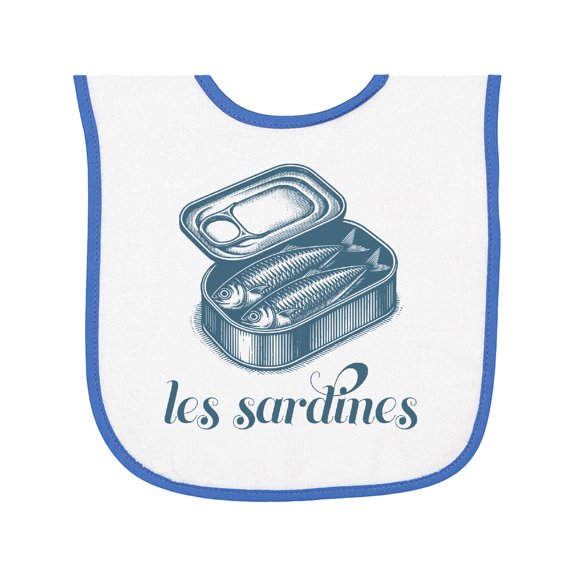 Inktastic Les Sardines Maritime Fish Baby Terry Cloth Bib