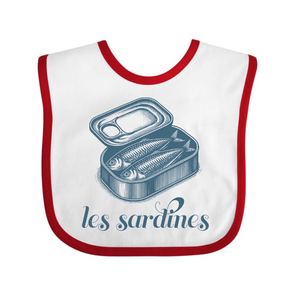 Inktastic Les Sardines Maritime Fish Girls Baby Bib