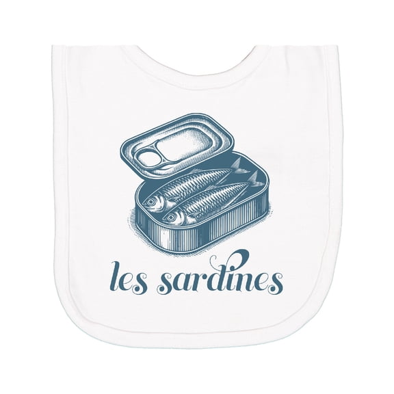 Inktastic Les Sardines Maritime Fish Newborn Bib