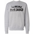 thumbnail image 1 of Inktastic Less People More Dogs, Paws, Typography Adult Sweatshirt, 1 of 4