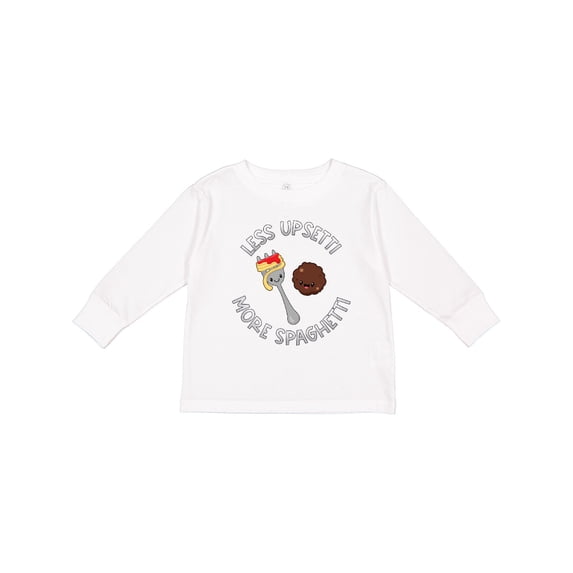 Inktastic Less Upsetti More Spaghetti Boys or Girls Long Sleeve Toddler T-Shirt