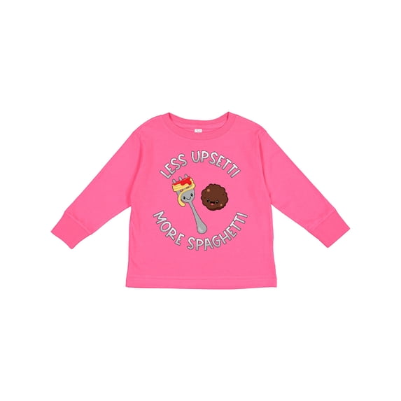 Inktastic Less Upsetti More Spaghetti Boys or Girls Long Sleeve Toddler T-Shirt
