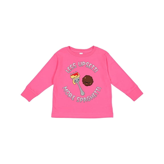 Inktastic Less Upsetti More Spaghetti Boys or Girls Long Sleeve Toddler T-Shirt