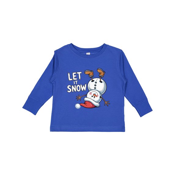 Inktastic Let It Snow Christmas Snowman Boys or Girls Long Sleeve Toddler T-Shirt